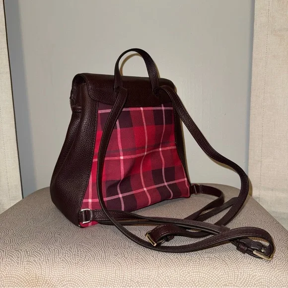 Kate Spade Plaid Leila Medium Flap Backpack - Picture 2 of 5